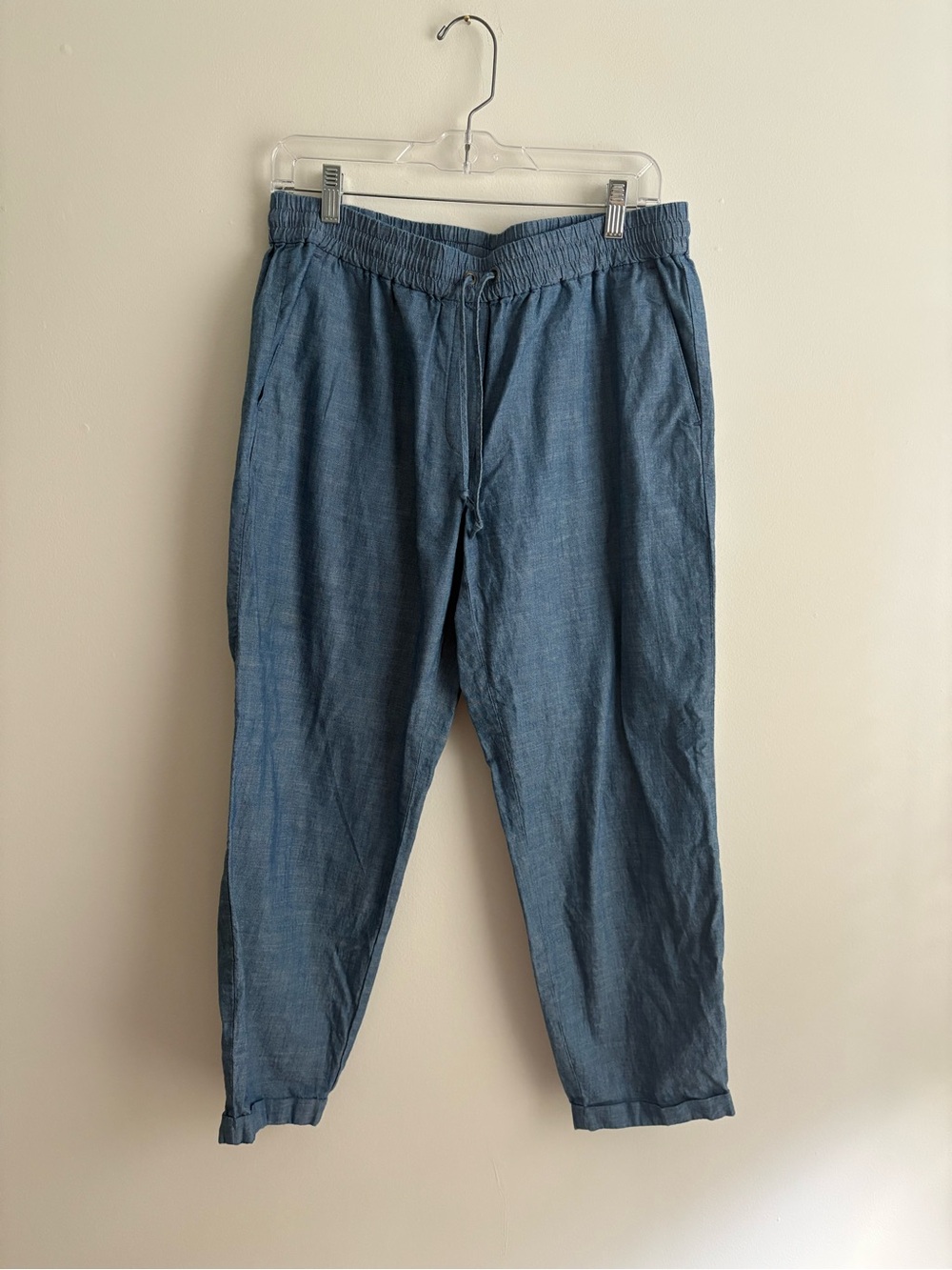 J. Crew Blue Chambray Drawstring Pants, Size 10